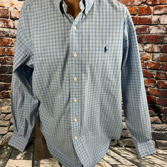 Men’s Ralph Lauren Blue Plaid Classic Fit Button Down Long Sleeve Shirt L - Picture 1 of 6